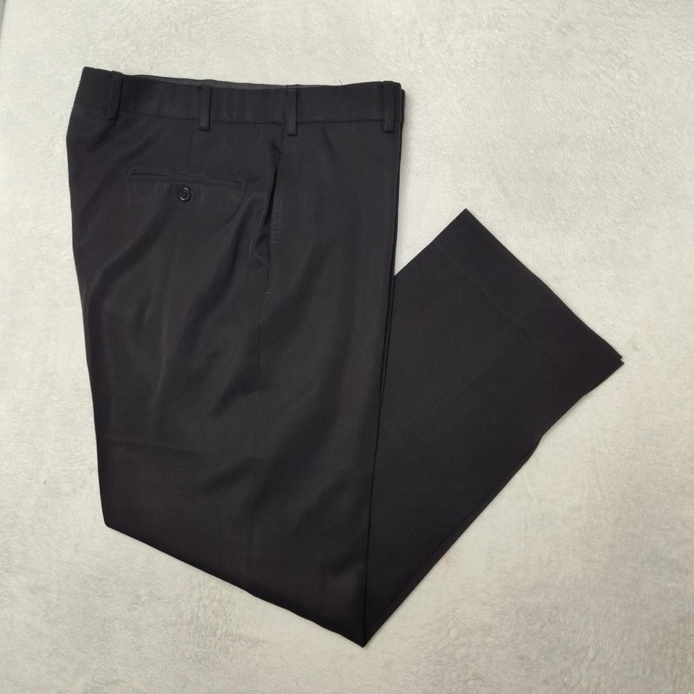 Brooks Brothers Pants Mens 36x30 Black Wool Flat Straight Dress Suit Work Canada